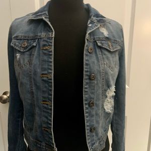 Highway Jean brand distressed jean jacket